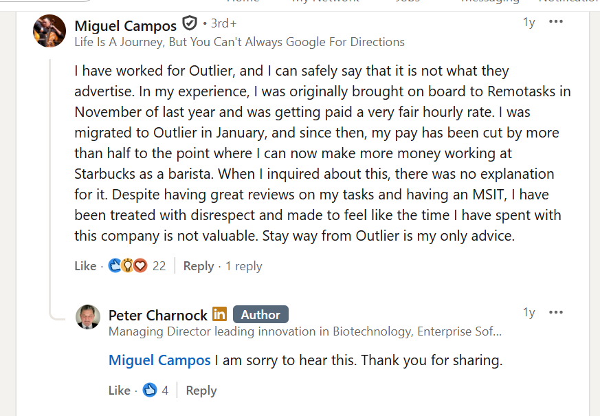 negative review over pay 