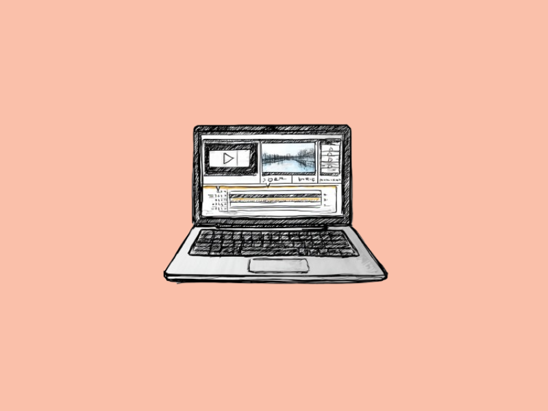 A laptop being used for video editing