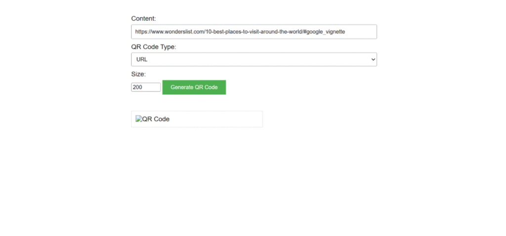 Generating the QR code