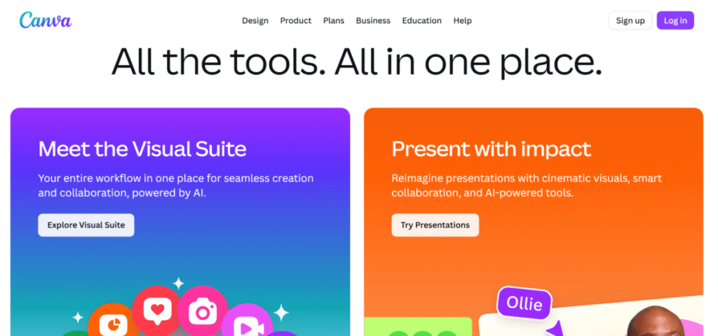 Canva, a Gamma AI alternative