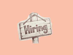 A sign that says "Hiring"