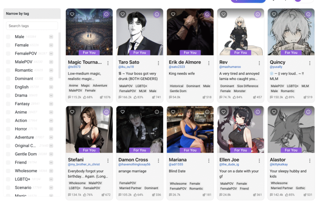 PixelChat AI Character Library