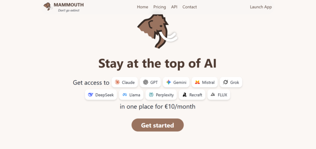 Mammouth, an AI aggregator