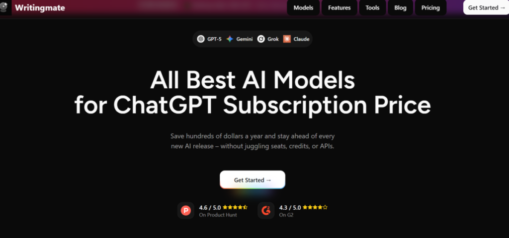 Writingmate.ai, an AI aggregator