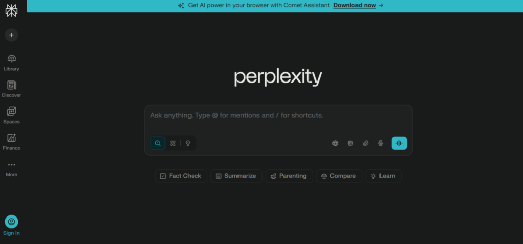Perplexity AI, a Youlearn alternative