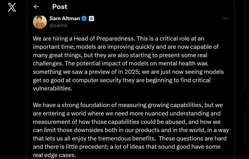 OpenAI CEO, Sam Altman, announces