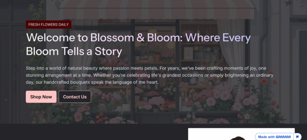 Website creation with Gamma AI