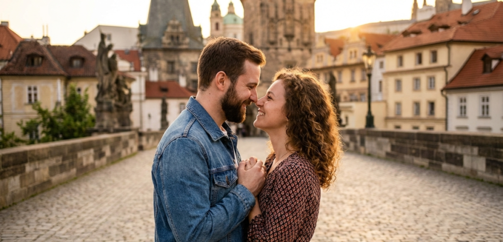 A man and a woman in love