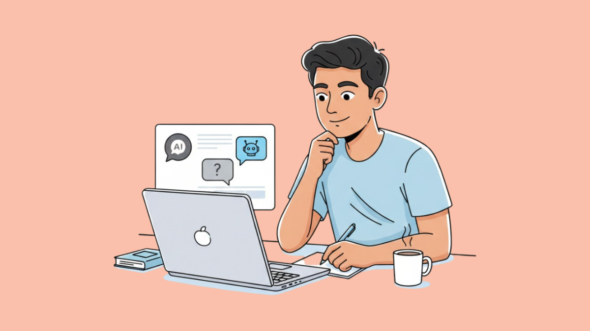 A young Indian using ChatGPT