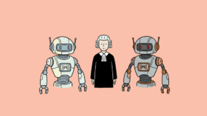 Two robots and a judge