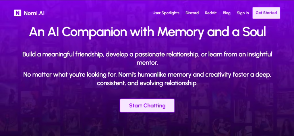 Nomi.ai, a Candy AI alternative