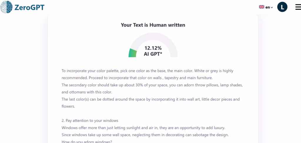Testing a human text