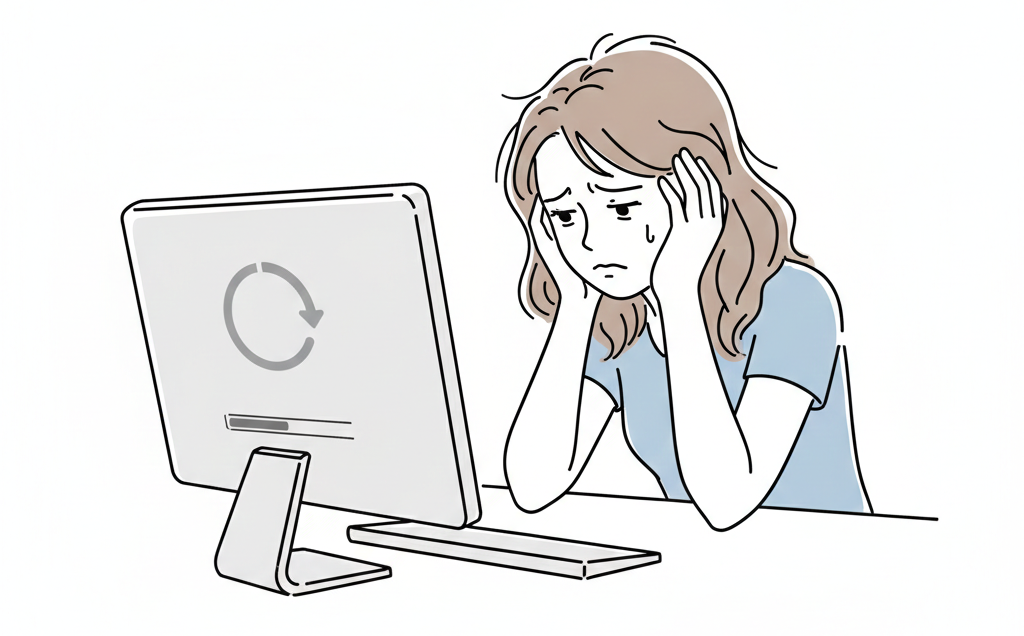 A yong woman frustrated over ChatGPT's slowness