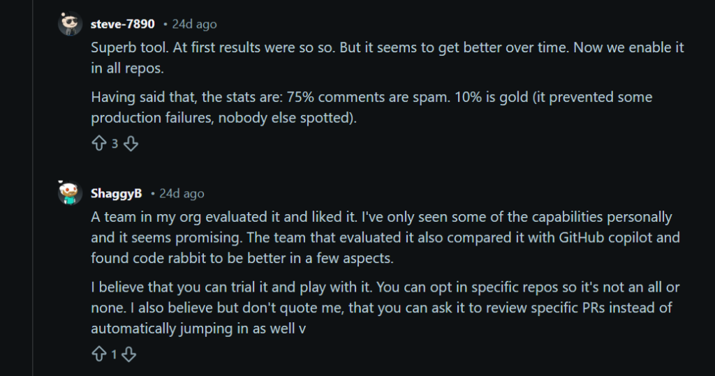 A reddit review of CodeRabbit