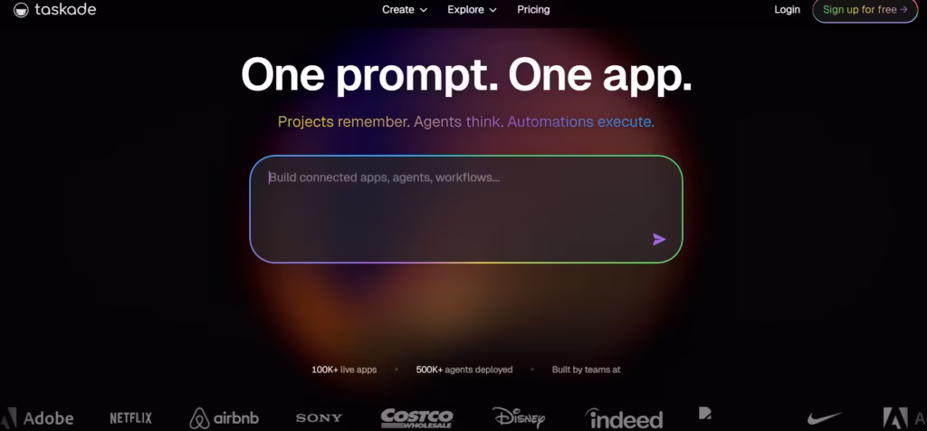 Taskade, a project management tool