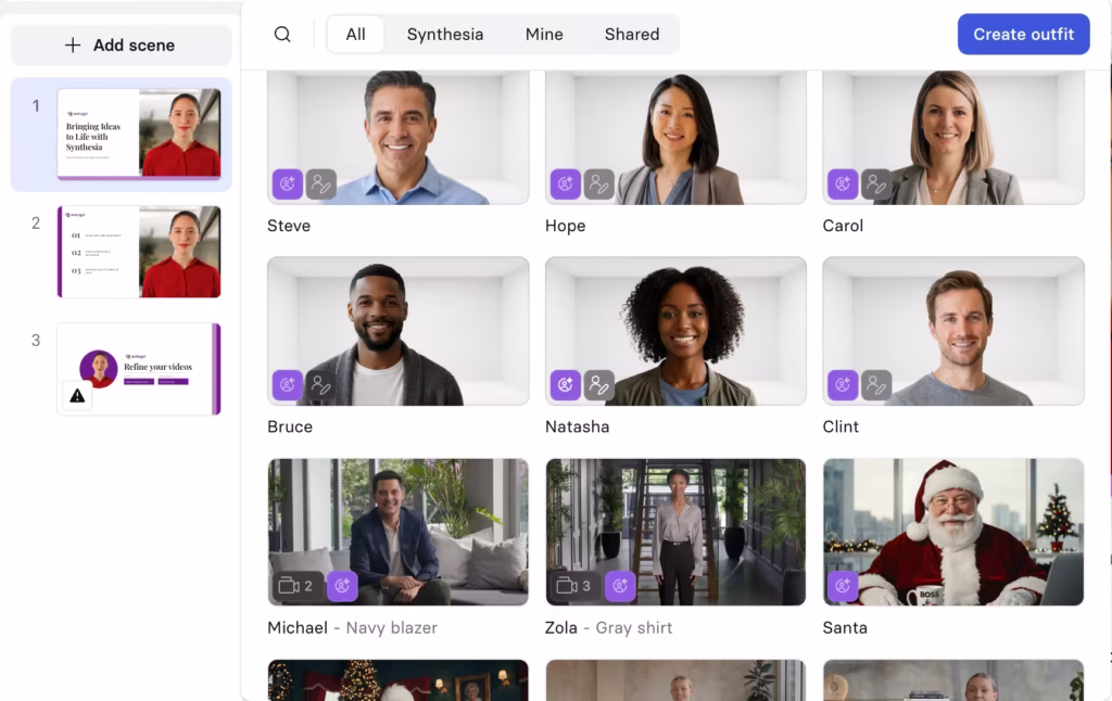 Synthesia free plan avatars