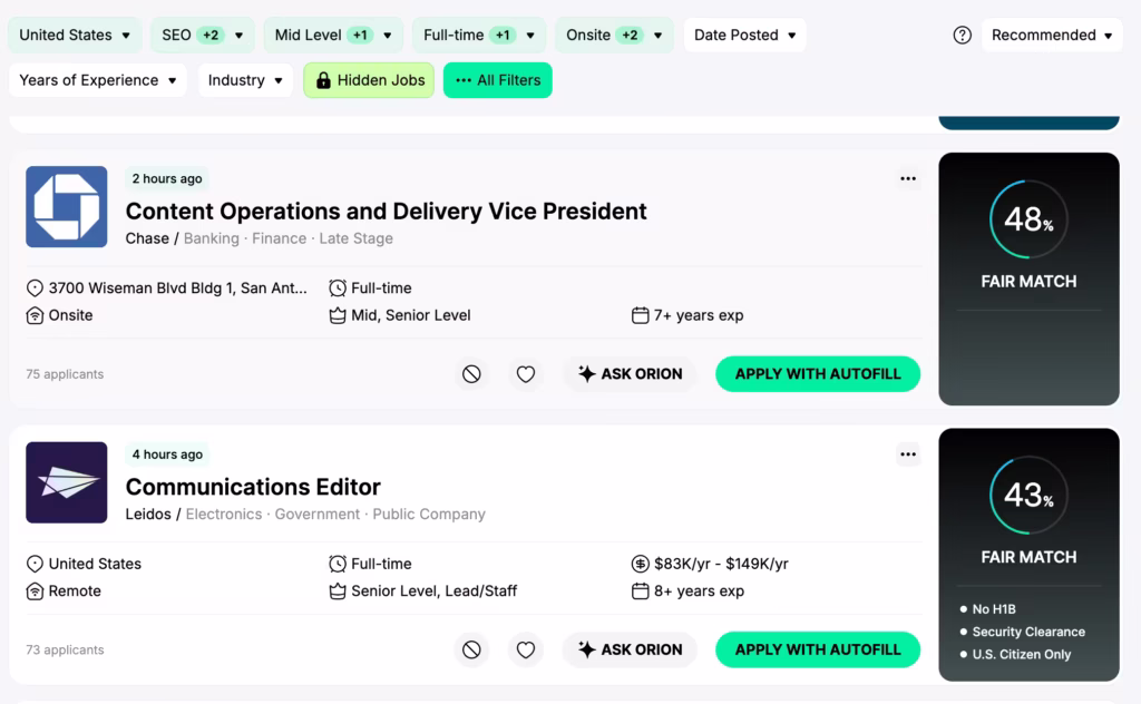 Jobright AI matching