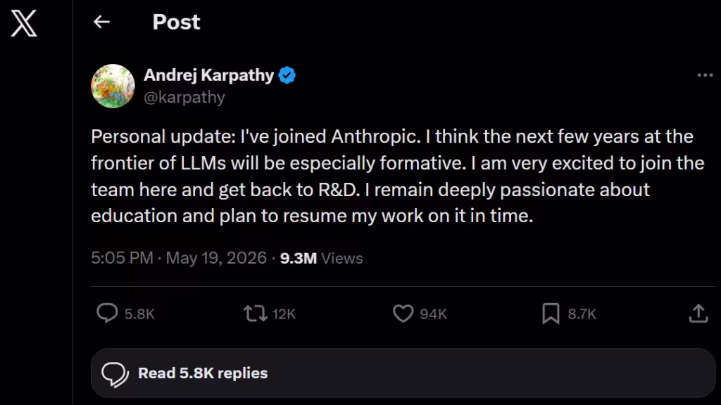Anrej Karpathy on X