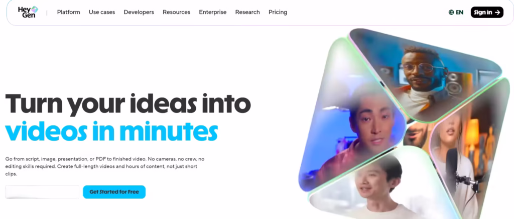 HeyGen homepage