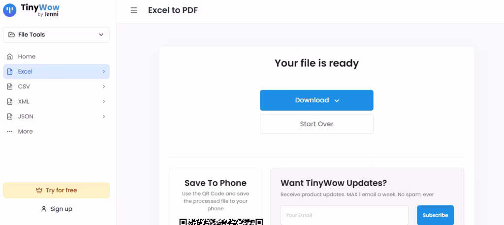 PDF File converted from an Excel file