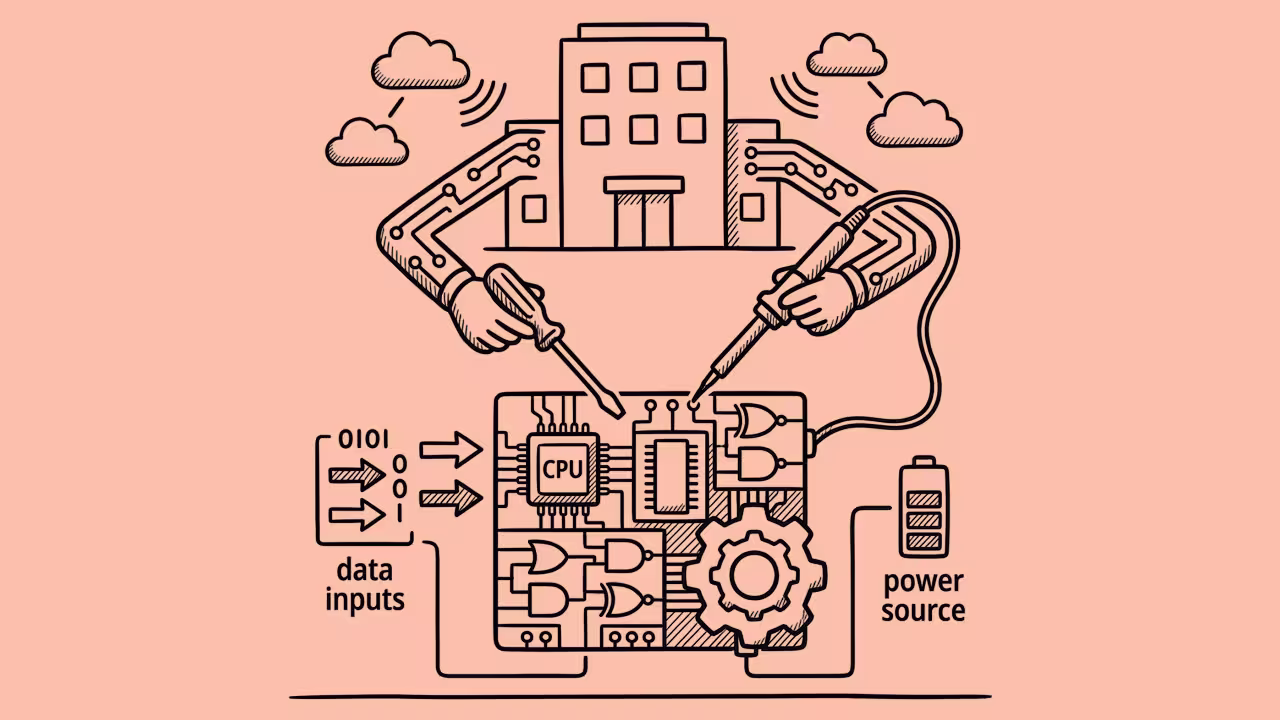 A robot building an AI chip