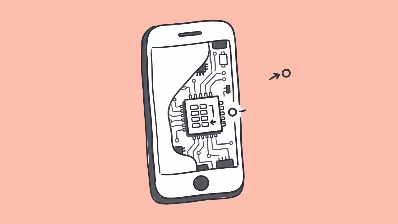 A memory chip in a phone