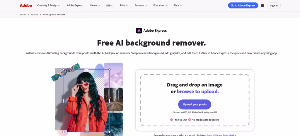 Adobe background remover