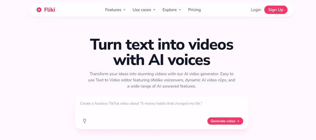 Fliki AI Video ad generator