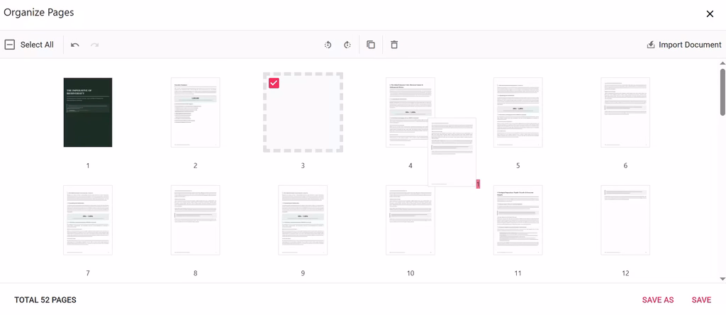 Organizing pages