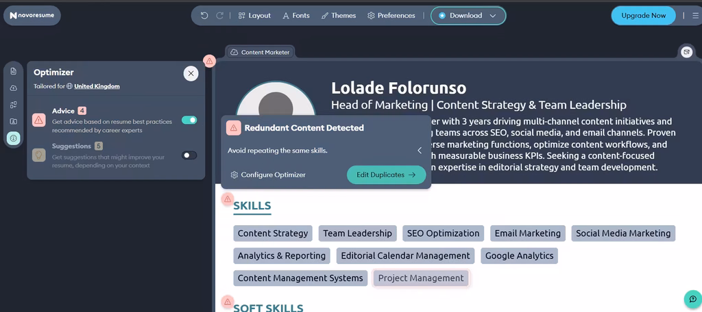 Content optimizer