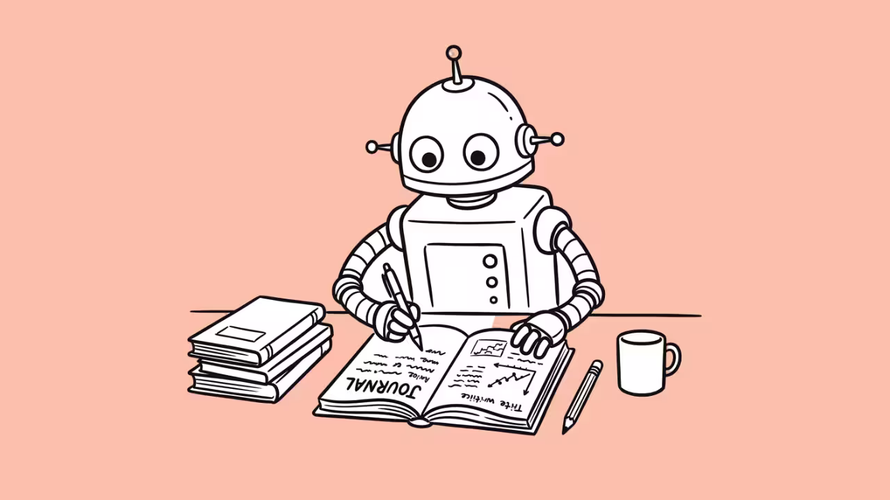 A robot writing