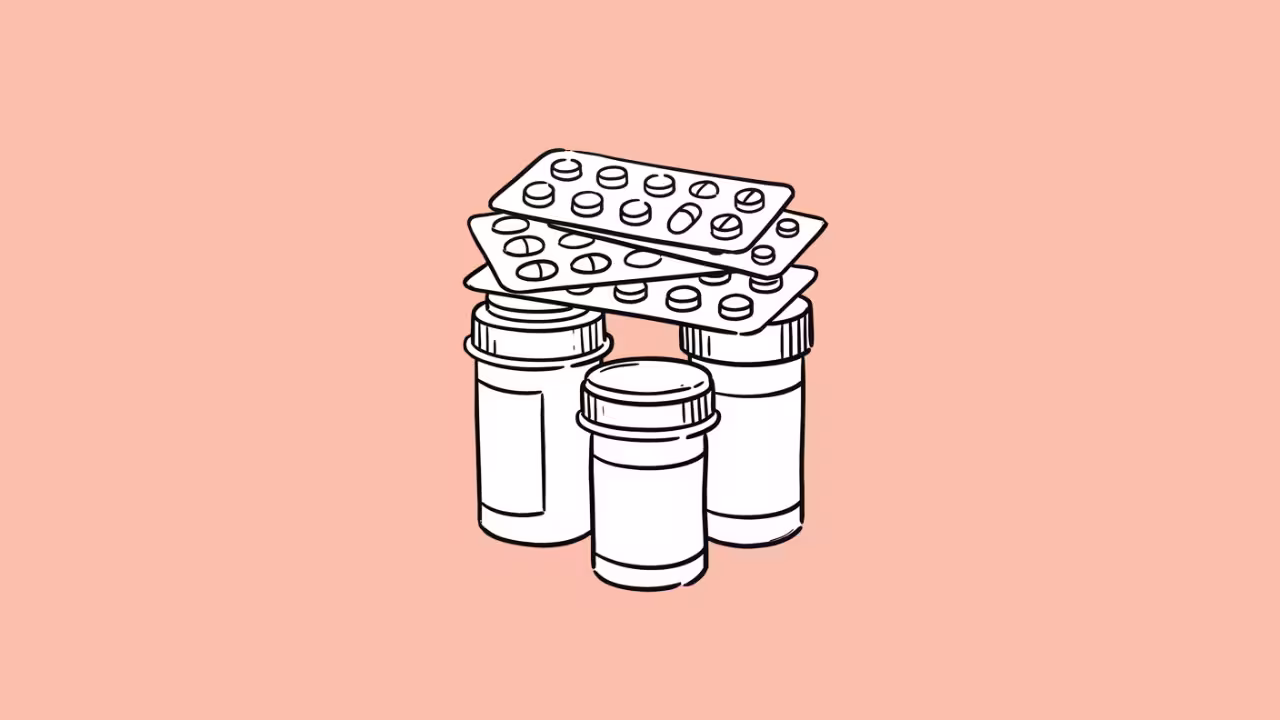 A stack of pills
