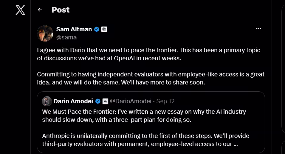 Sam Altman on X